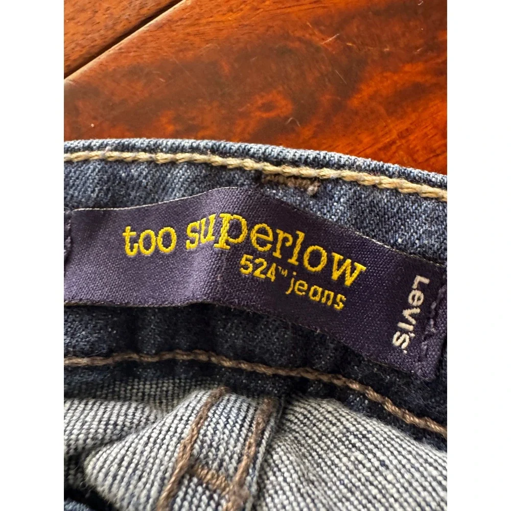 Levi's 524 Too Superlow Jeans Women 5 Short Blue Excellent Low Rise Slim Denim